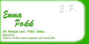 emma pokk business card